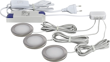 Linea kit 3 x 2,3W, børstet alu